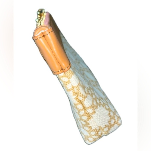 Spartina 449 Garden House Tassel Wristlet, Leather and Canvas, NWOT - Picture 8 of 11